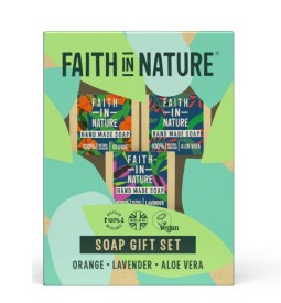 FAITH IN NATURE GIFT SET ΜΕ 3 X 100 GR ΣΑΠΟΥΝΙΑ
